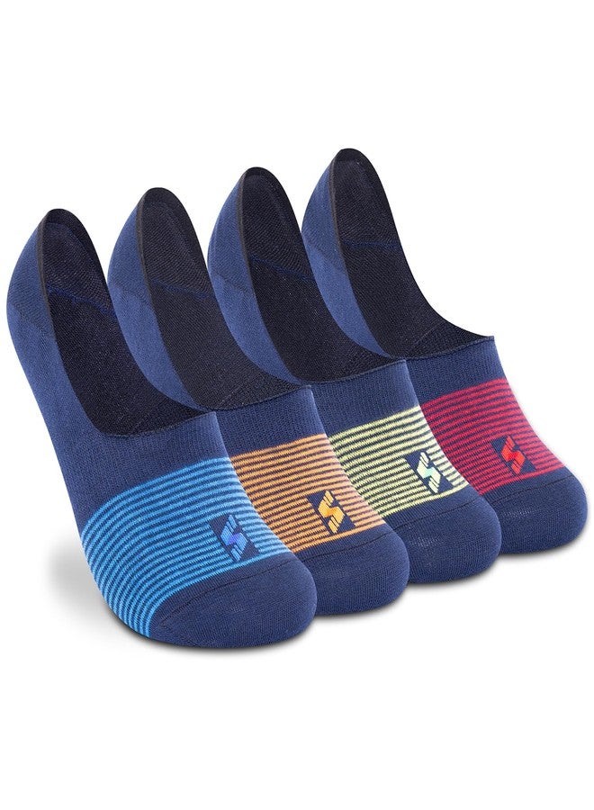 Supersox Premium Loafer Socks for Men & Women (Unisex) Design No Show Low Cut Invisible Socks with Anti-Slip Bottom for Shoes. Ideal for Parties, Casuals, Events - Pack of 4, Free Size, Multicolor - Image 1