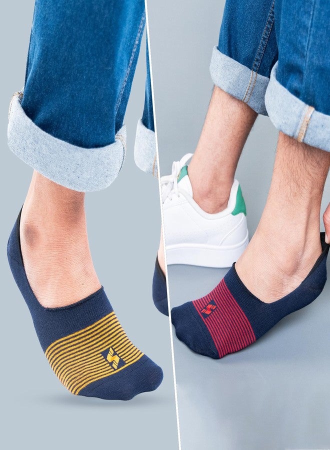 Supersox Premium Loafer Socks for Men & Women (Unisex) Design No Show Low Cut Invisible Socks with Anti-Slip Bottom for Shoes. Ideal for Parties, Casuals, Events - Pack of 4, Free Size, Multicolor - Image 2