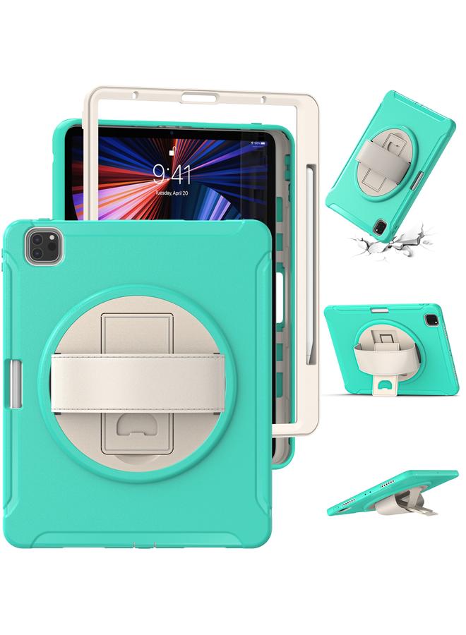 Zaboon Case For iPad Pro 12.9 2022 / 2021 360 Degree Rotation PC + TPU Protective Tablet Case with Holder & Hand-strap - Image 2