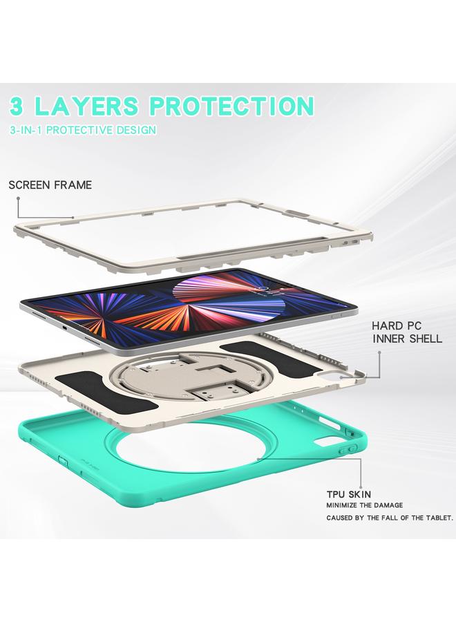 Zaboon Case For iPad Pro 12.9 2022 / 2021 360 Degree Rotation PC + TPU Protective Tablet Case with Holder & Hand-strap - Image 5