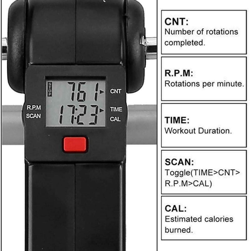 Crownish Indoor Exercise Gym Cycle Exerciser Cycle with Adjustable Resistance LCD Display - Image 5