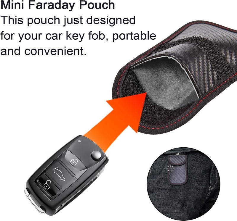 YUNYU Anti Theft Faraday Pouch for Car Keys, A Pack of 2 Faraday Bags for Key Fob, Car Key Signal Blocker Case for Car Security, Anti-Theft Remote Entry Keyless Fobs Protection - Image 4