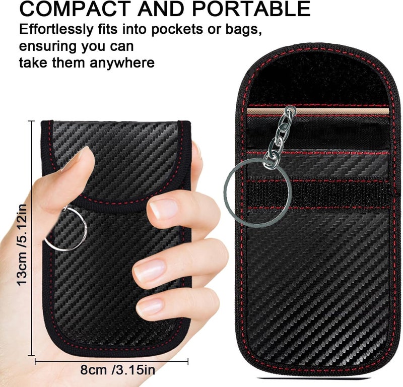 YUNYU Anti Theft Faraday Pouch for Car Keys, A Pack of 2 Faraday Bags for Key Fob, Car Key Signal Blocker Case for Car Security, Anti-Theft Remote Entry Keyless Fobs Protection - Image 2