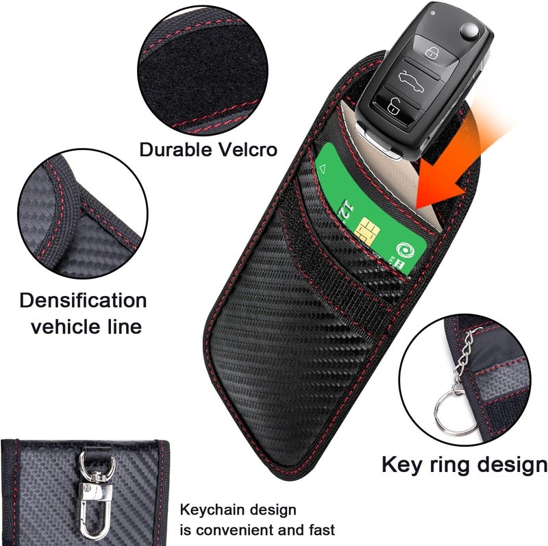 YUNYU Anti Theft Faraday Pouch for Car Keys, A Pack of 2 Faraday Bags for Key Fob, Car Key Signal Blocker Case for Car Security, Anti-Theft Remote Entry Keyless Fobs Protection - Image 3