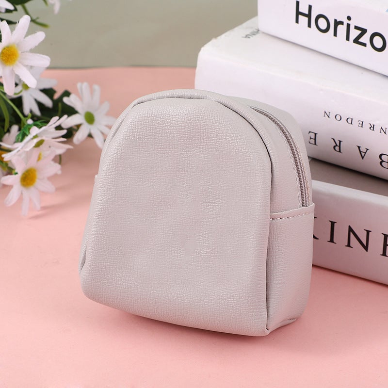 Cute Cartoon Mini Backpack Coin Purse Key Case-Gray Pure Edition