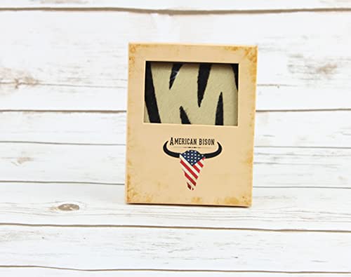 American Bison Mens Hair On Hide Cowhide Leather Bifold Wallet Slim RFIDBlocking with Gift box Zebra - Image 3