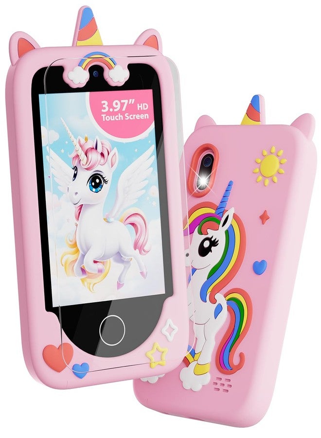 Anfrandce Kids Smart Phone for Girls, Christmas Birthday Gifts for Girls Age 3-10 Kids Toys Cell Phone, 3.97” Touchscreen Toddler Learning Play Toy Phone with Dual Camera - Image 1