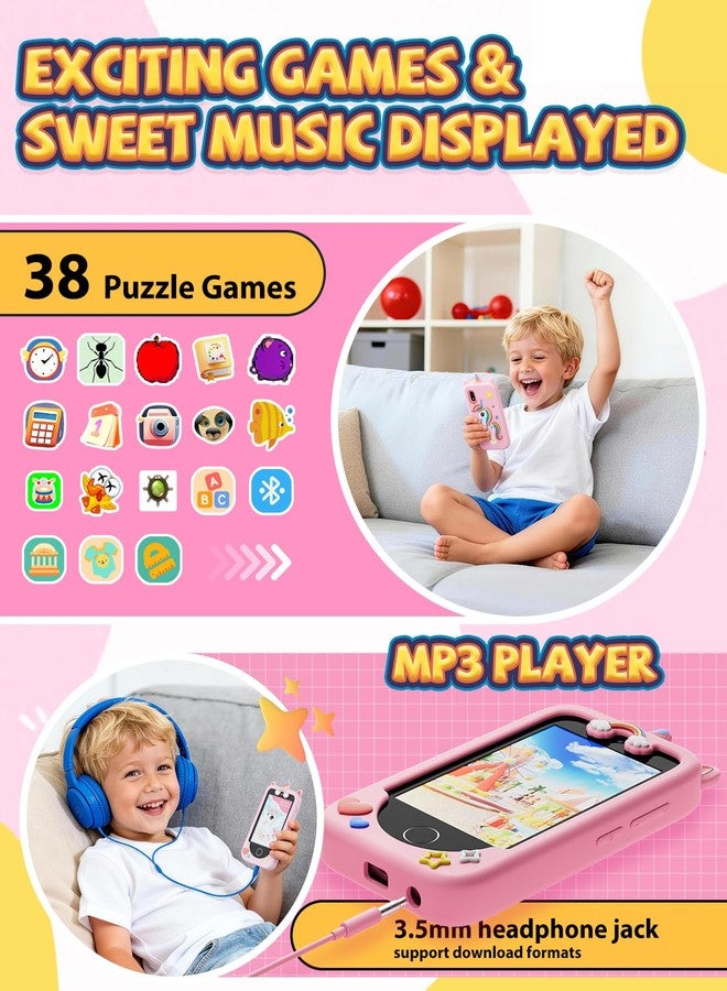 Anfrandce Kids Smart Phone for Girls, Christmas Birthday Gifts for Girls Age 3-10 Kids Toys Cell Phone, 3.97” Touchscreen Toddler Learning Play Toy Phone with Dual Camera - Image 4