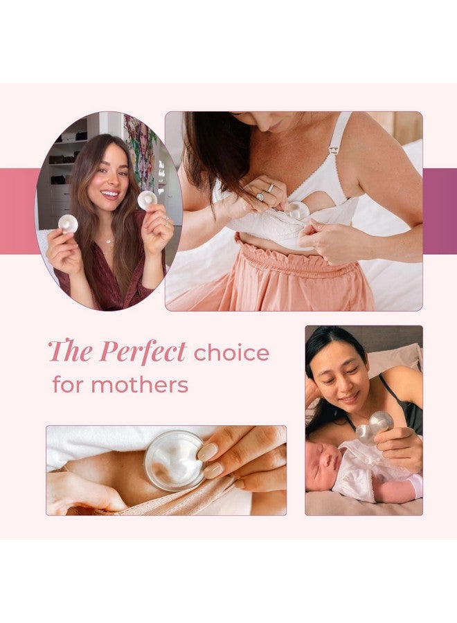 Silverette SILVERETTE The Original Silver Nursing Cups, Nipple Covers for Breastfeeding Essentials, Pure 925 Silver Nipple Shields for Breastfeeding Newborn, Regular Size with O-Feel Silicone Rings - Image 1