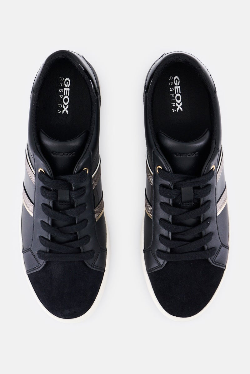 GEOX Women Lace Up Casual Shoes, Black - Image 2