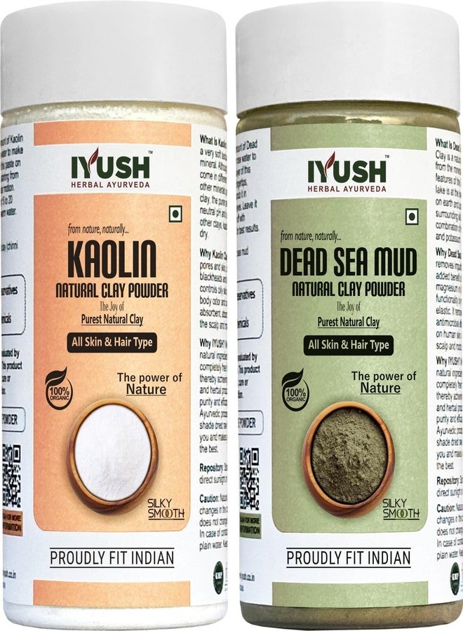 IYUSH Herbal Ayurveda Dead Sea Mud and Kaolin Clay Powder - (150gm + 100gm), Total 250gm - Image 1