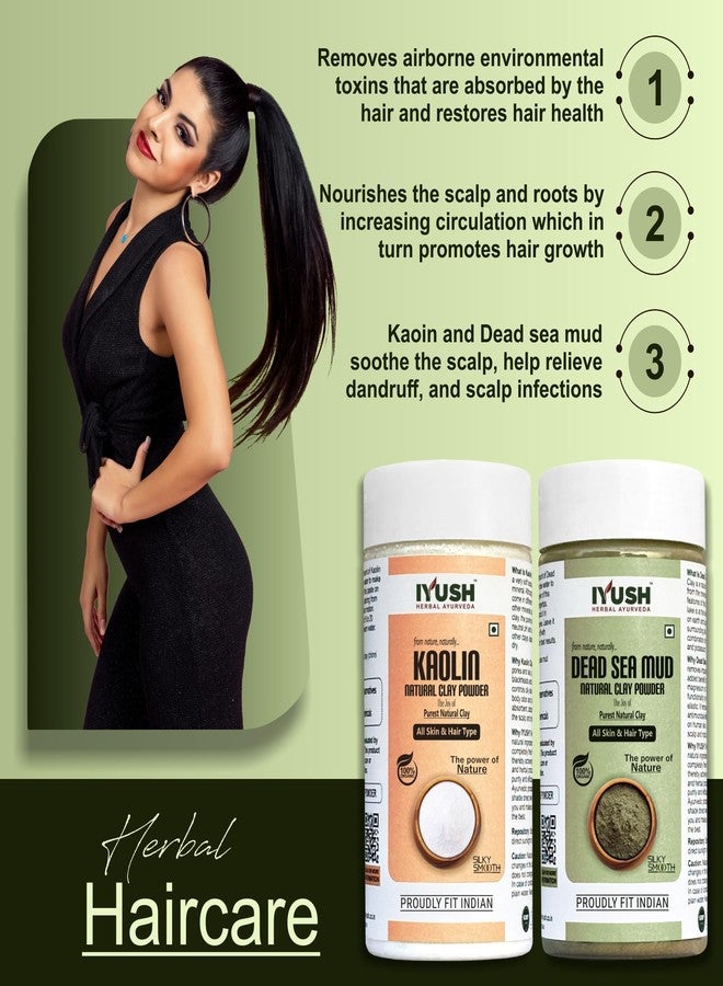 IYUSH Herbal Ayurveda Dead Sea Mud and Kaolin Clay Powder - (150gm + 100gm), Total 250gm - Image 3