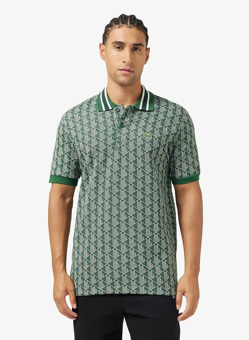 LACOSTE Monogram Jacquard Polo