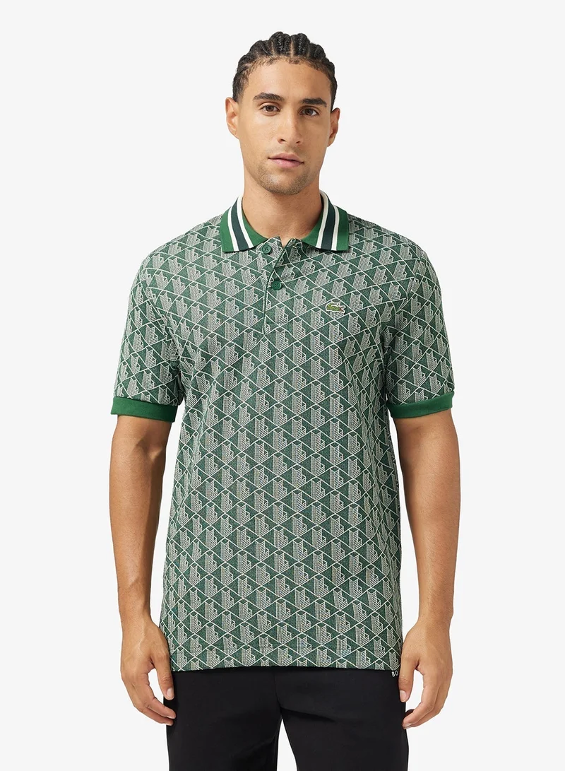 LACOSTE Monogram Jacquard Polo