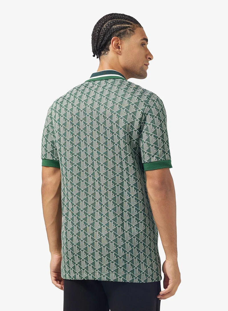LACOSTE Monogram Jacquard Polo