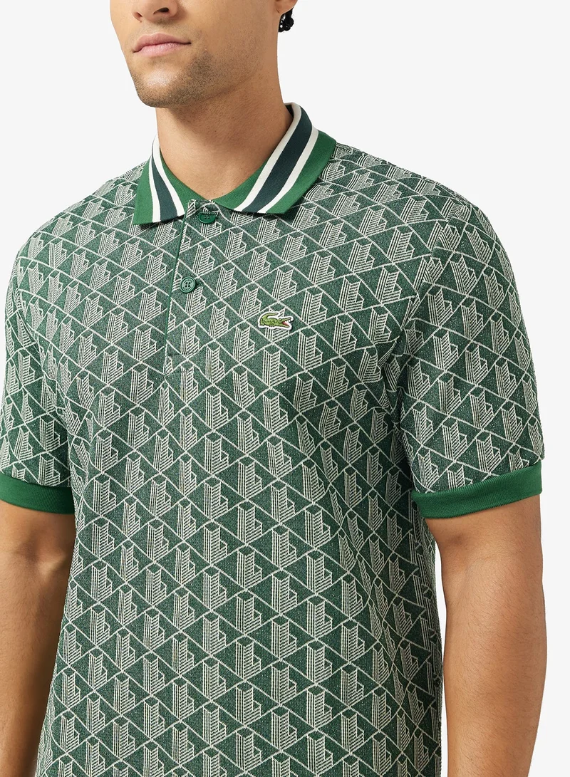 LACOSTE  Monogram Jacquard Polo for Men | Best Price UAE