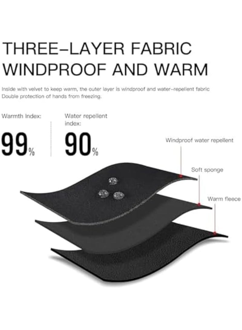 SYOSI Winter Thermal Gloves for Men and Women, Waterproof Windproof Touch Screen Warm for Cycling Hiking Driving Running (L) - Image 5