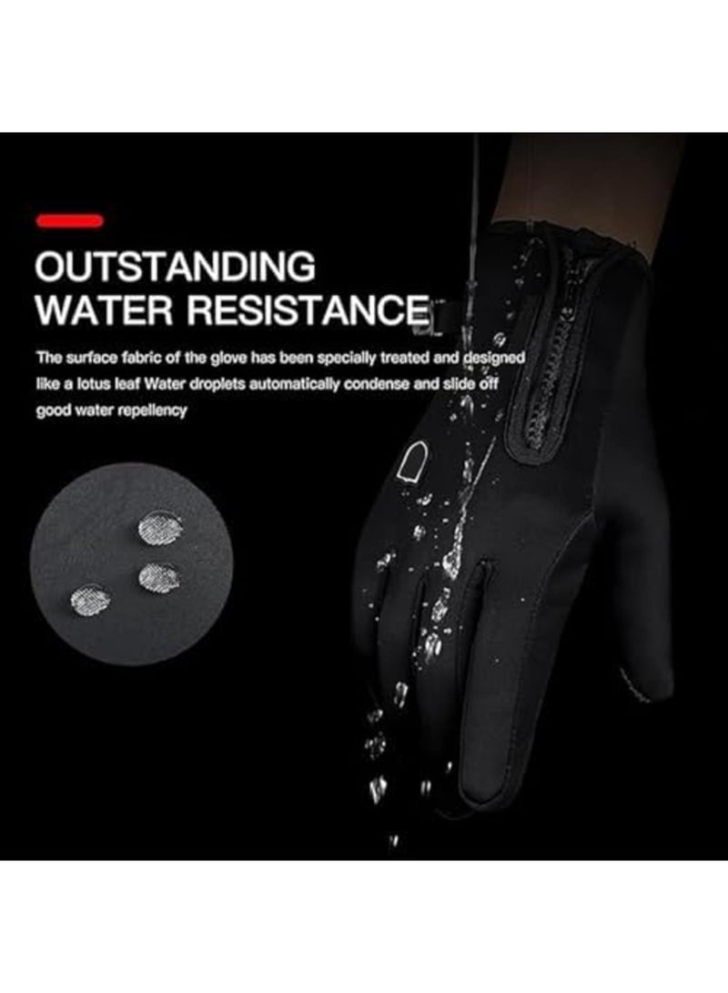 SYOSI Winter Thermal Gloves for Men and Women, Waterproof Windproof Touch Screen Warm for Cycling Hiking Driving Running (L) - Image 2