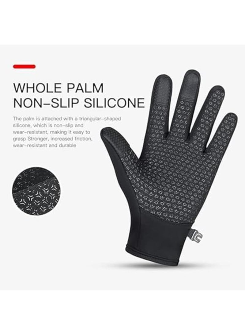 SYOSI Winter Thermal Gloves for Men and Women, Waterproof Windproof Touch Screen Warm for Cycling Hiking Driving Running (L) - Image 4