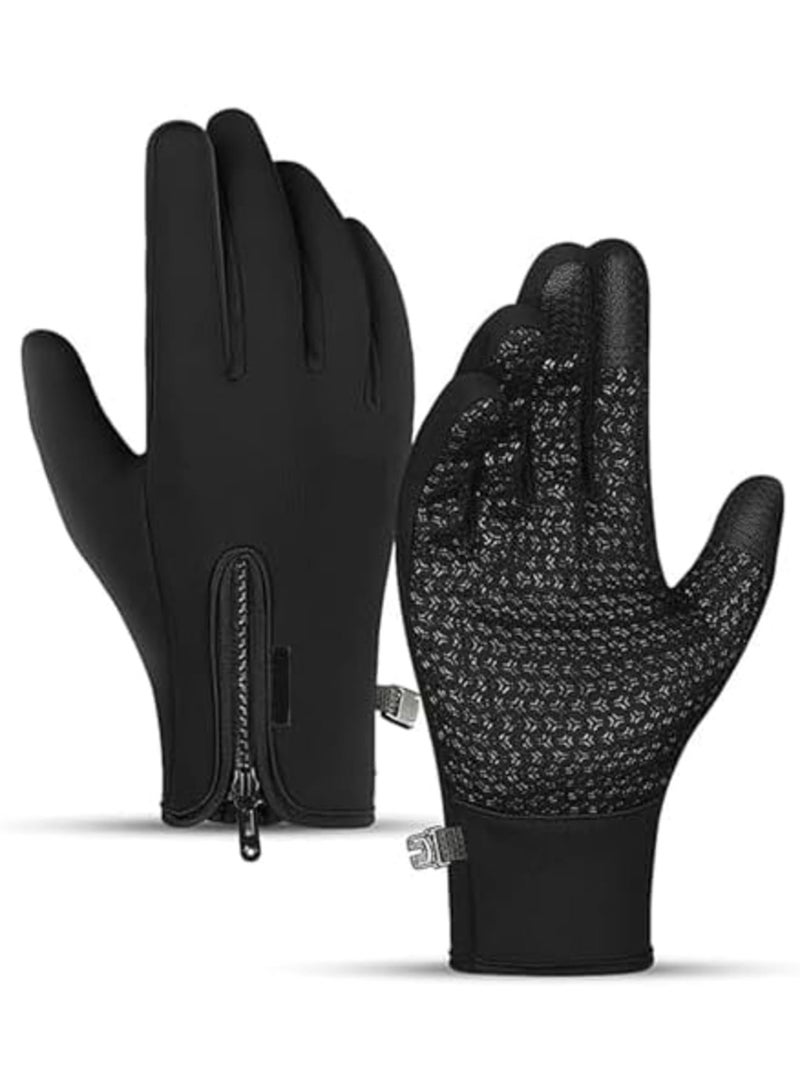 SYOSI Winter Thermal Gloves for Men and Women, Waterproof Windproof Touch Screen Warm for Cycling Hiking Driving Running (L) - Image 1