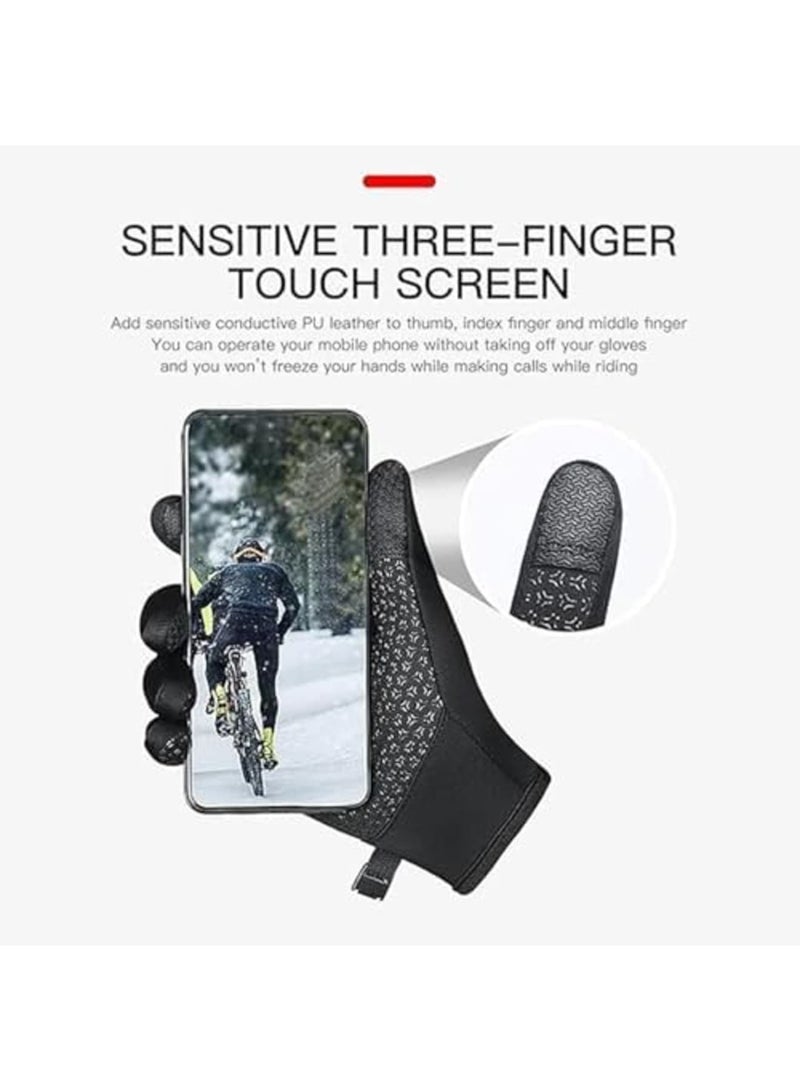 SYOSI Winter Thermal Gloves for Men and Women, Waterproof Windproof Touch Screen Warm for Cycling Hiking Driving Running (L) - Image 3