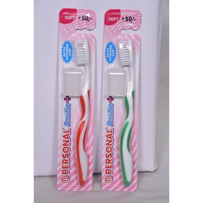 PERSONAL Sensitive Plus Soft Reaches all the critical areas Manual Toothbrush for adult, 12 Pieces - Image 5