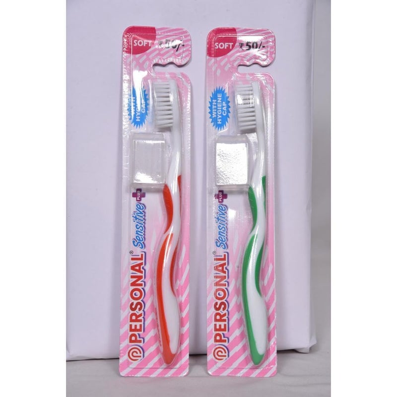 PERSONAL Sensitive Plus Soft Reaches all the critical areas Manual Toothbrush for adult, 12 Pieces - Image 4