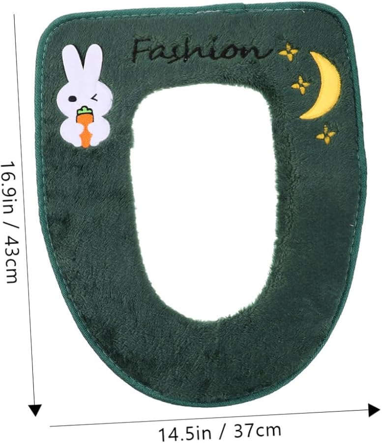 غطاء مقعد المرحاض المخملي الدافئ لفصل الشتاء، وسادة حمام ناعمة من الفرو مريحة - Image 3