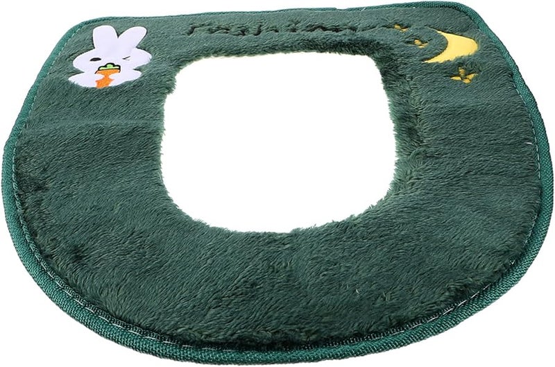 غطاء مقعد المرحاض المخملي الدافئ لفصل الشتاء، وسادة حمام ناعمة من الفرو مريحة - Image 2