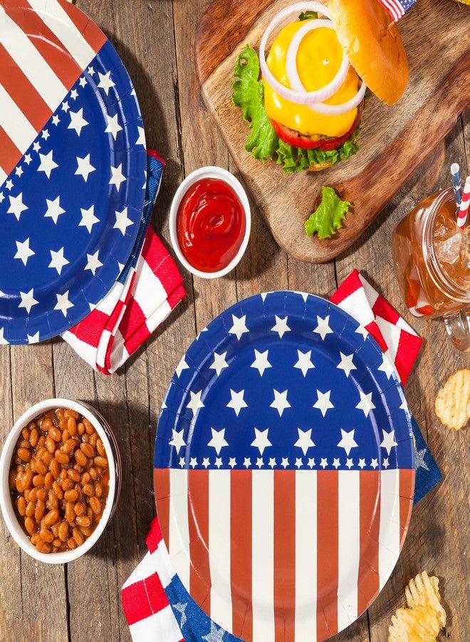 EVYIENEN 40pcs American Independence Day Party Supplies Disposable dinner paper plates and Napkins Sets 4th of July American Flag Patriotic Party Decorations, Serve 20 - Image 4