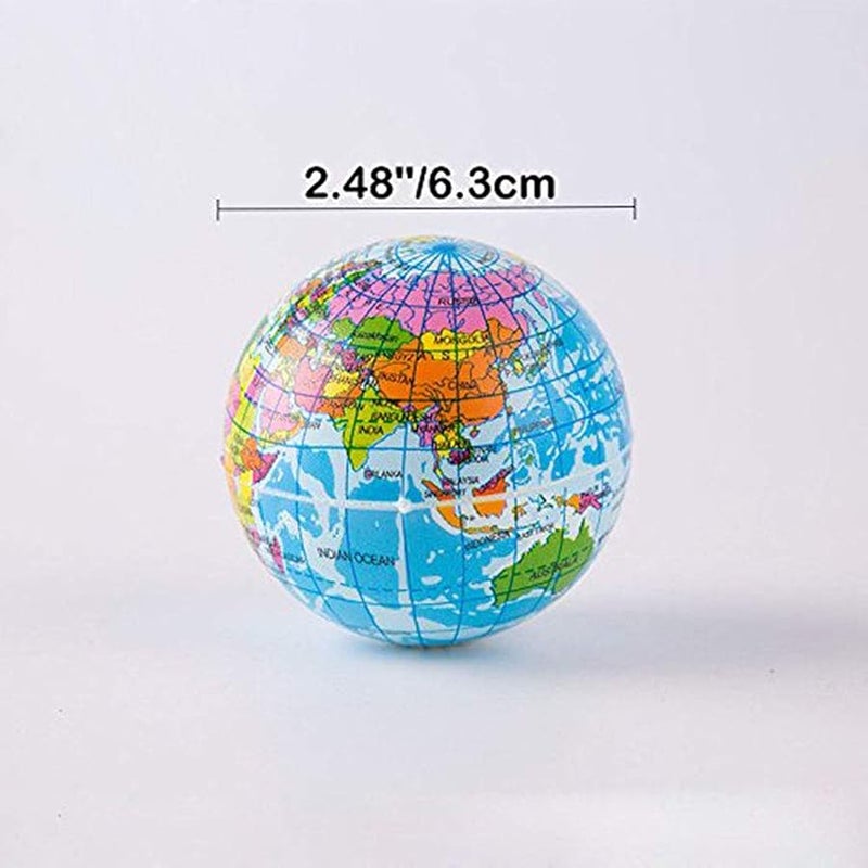 سوهبي Sohapy 2.48'' Mini Squeezable Globe Stress Balls,Tension Reliver Balls,Party Favor,Soft PU Globe Ball,Earth Pattern,Party Toys - Image 4