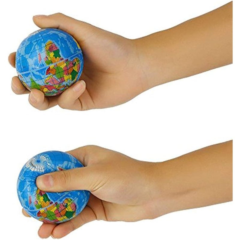 سوهبي Sohapy 2.48'' Mini Squeezable Globe Stress Balls,Tension Reliver Balls,Party Favor,Soft PU Globe Ball,Earth Pattern,Party Toys - Image 2