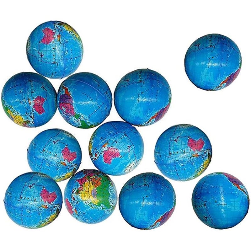 سوهبي Sohapy 2.48'' Mini Squeezable Globe Stress Balls,Tension Reliver Balls,Party Favor,Soft PU Globe Ball,Earth Pattern,Party Toys - Image 5
