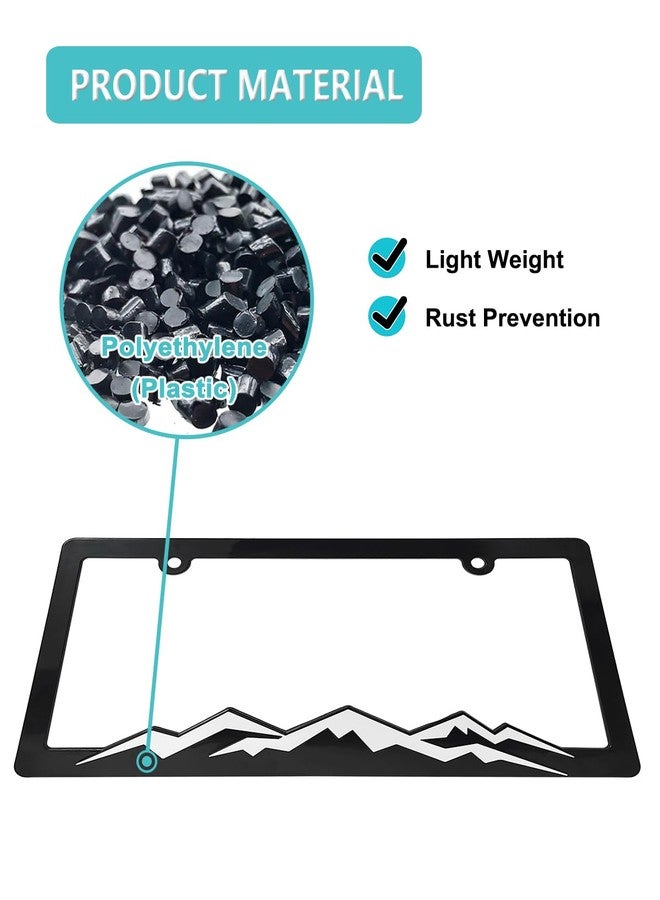 NJNYLLC Plastic Mountain License Plate Frame with Screws and Screws Caps 2 Hole (White) - Image 5