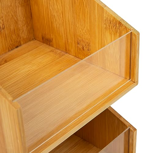 Mind Reader Coffee Condiment Station, Countertop Organizer, Coffee Bar, Rayon from Bamboo, 6.5"L x 6.5"W x 15"H, Brown - Image 4