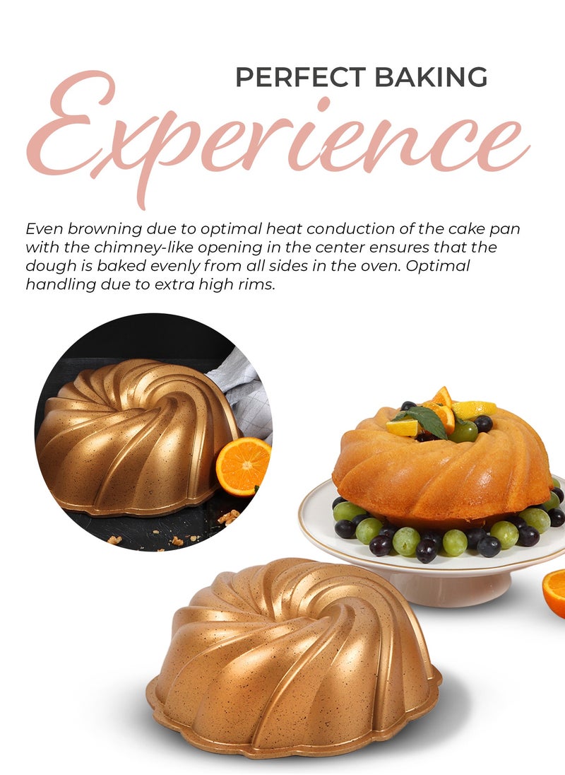 Serenk Pinwheel Non-stick Cake Pan, Round 24cm, Die-Cast Aluminum Granite Coated with Elegant Pattern, Cake Mould for Professional Baking, Serenk Fun Cooking Series  - Image 4
