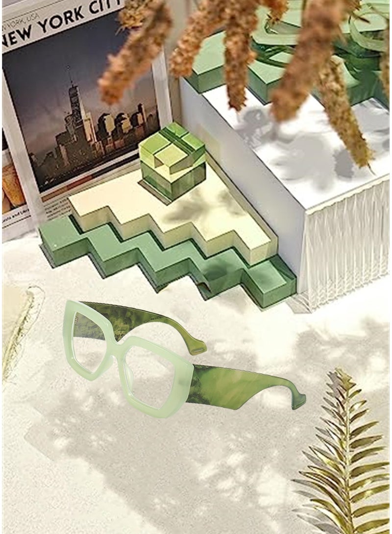 Excefore Blue Light Glasses, Oversized Square Thick Frame Blue Light Glasses for Women Men, Fashion Square Computer Eyeglass Anti Eyestrain and Prevent Headache, Computer Gaming Eyeglasses - Image 3