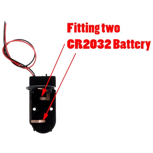 Mini Skater 12 PCS ON/Off Switch 2 x 3V CR2032 Cell Button Battery Holder for Light (Black) - Image 2