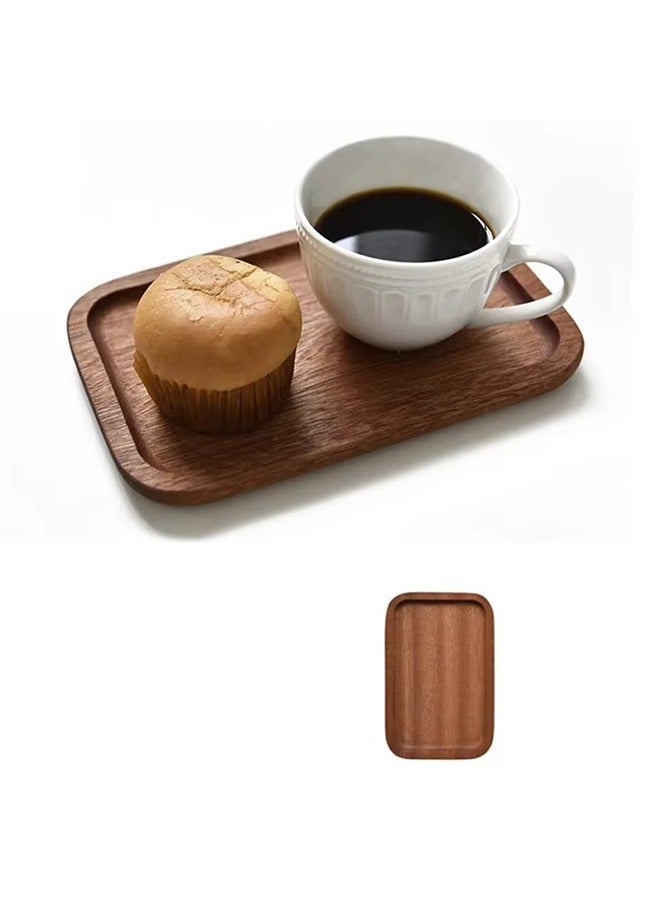 صينية شاي بيضاوية من الخشب الصلب مقاس 20×13×1.5 سم – صينية للخبز والفواكه والحلويات - Image 1