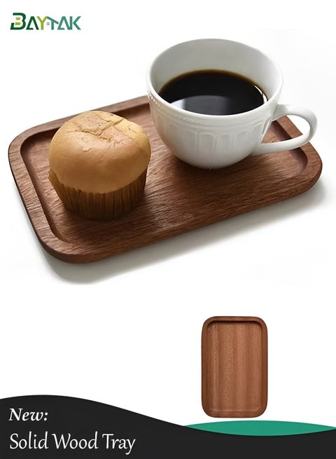 Wooden Serving Tray Oval for Tea, Bread, Desserts & Fruit, Solid Wood Kitchen Tray, 20×13×1.5cm