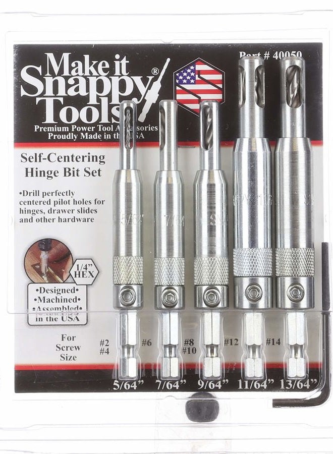 Make it Snappy Quick Change Hinge Bit Set - 5 Piece Set - By Snappy - Image 3