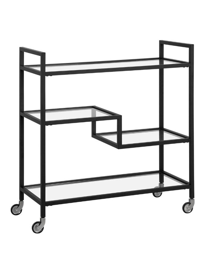 HOME TASTE Metal Bar Cart Stylish Rolling Cart For Home,Restaurant, And Hospitality Lockable Wheels,Versatile Serving Trolley For Food And Drinks - Image 1