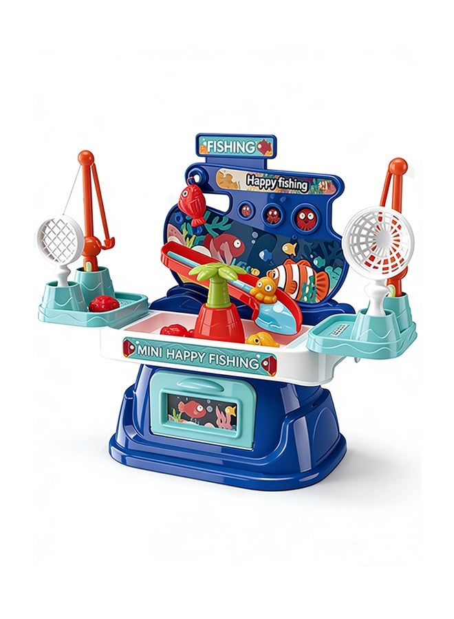 19-Piece Children's Fishing Toy Set Children's Fishing Table Water Park Toy Set with Fishing Gear Pretend Role Play Toys Early Education Simulation Fishing Toy Set for Kids Boys Girls Gifts for Toddlers  Age 3-6 - Image 1