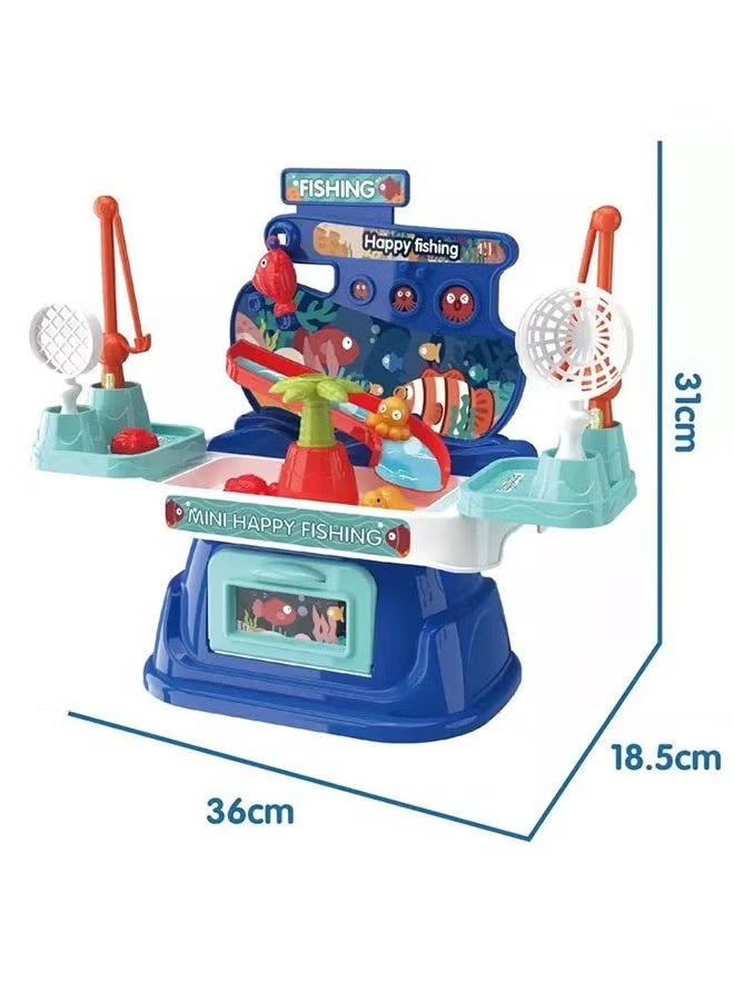19-Piece Children's Fishing Toy Set Children's Fishing Table Water Park Toy Set with Fishing Gear Pretend Role Play Toys Early Education Simulation Fishing Toy Set for Kids Boys Girls Gifts for Toddlers  Age 3-6 - Image 2