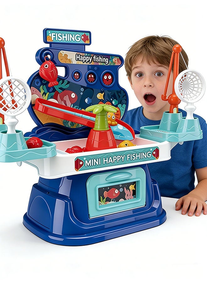 19-Piece Children's Fishing Toy Set Children's Fishing Table Water Park Toy Set with Fishing Gear Pretend Role Play Toys Early Education Simulation Fishing Toy Set for Kids Boys Girls Gifts for Toddlers  Age 3-6 - Image 4