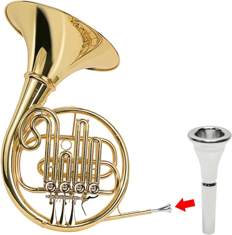 Geesatis Silver Plated Standard Horn Mouthpiece Deep Cup Mouth Horn Mouthpiece - Image 3