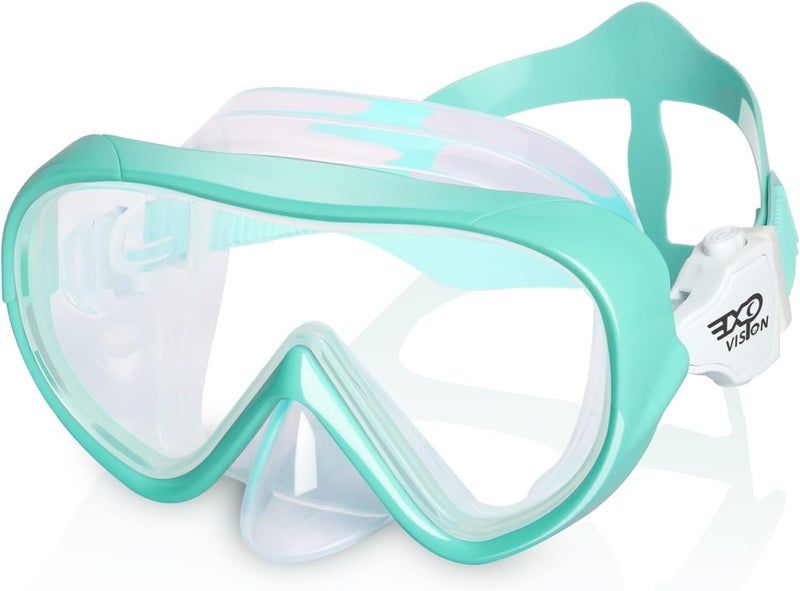 EXP VISION Kinder Taucherbrille, Kinder-Schwimmmaske 180 Anti-Fog-Tauchmaske, Kinder-Schwimmbrille mit Nasenabdeckung Auslaufsichere Schwimmbrille Anti-Shattered Lens fr Jugendliche 4-15 - Image 1