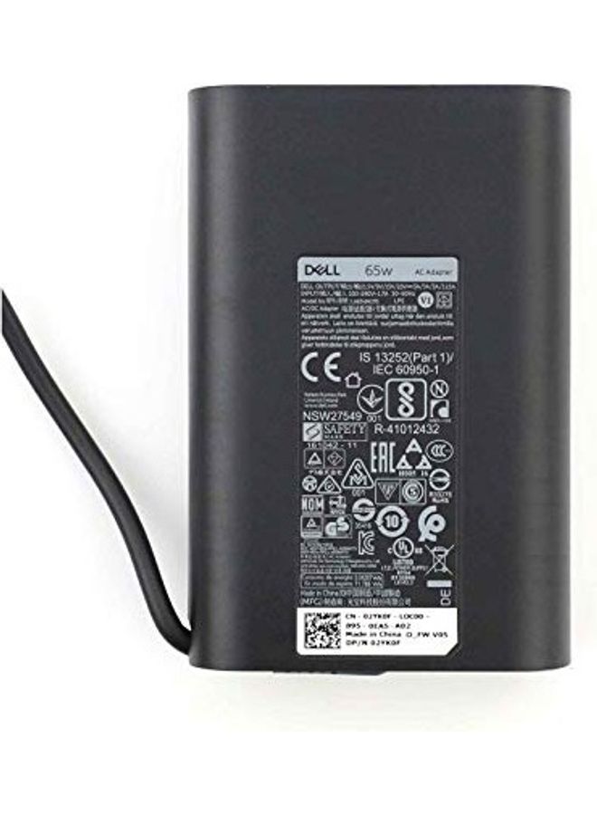 ديل شاحن لابتوب يعمل بالتيار المتردد مع كابل Type C أسود - Image 2