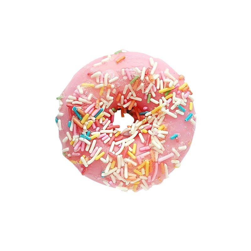 T-shin Donut Shape Scented Botanical Bath Soap Bar120G Handmade Essential Oils Dougnut Clean Toning Soap For KidsFace Body Moisturizing Artisanal Soap with Blistering NetPink 