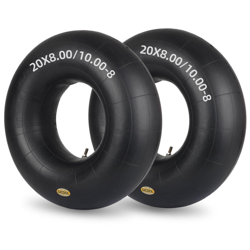 GICOOL 20x8.00-8 20x10.00-8 Inner Tubes, 2 Pack with TR4 Valve Stem, Heavy-Duty Replacement Tubes for Lawn Mowers, Tractors, Riding Mowers, Golf Carts, Scooters, Go Karts, Wagons, Garden Trailers - Image 1